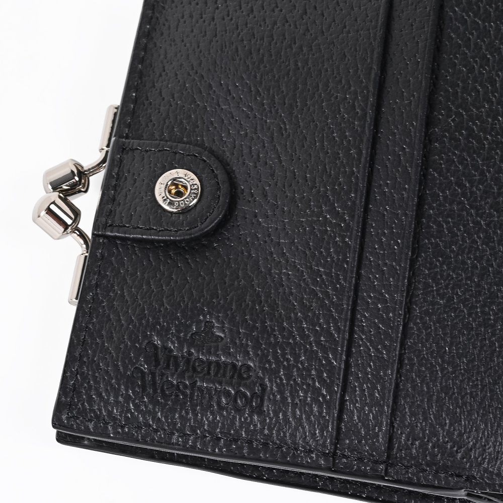 ヴィヴィアンウエストウッド Vivienne Westwood 二つ折り財布 がま口 小銭入れ付き ウォレット レディース ブラック 5107005GW L00F7 N401 折財布 送別会 誕生日 お中元 結婚祝い 結婚式 彼氏 息子 夫 男性 彼女 妻 女性 財布 高級 父の日 母の日【スペシャルラッピング660円(別売り)】 即日発送ファッション小物 ホワイトデー