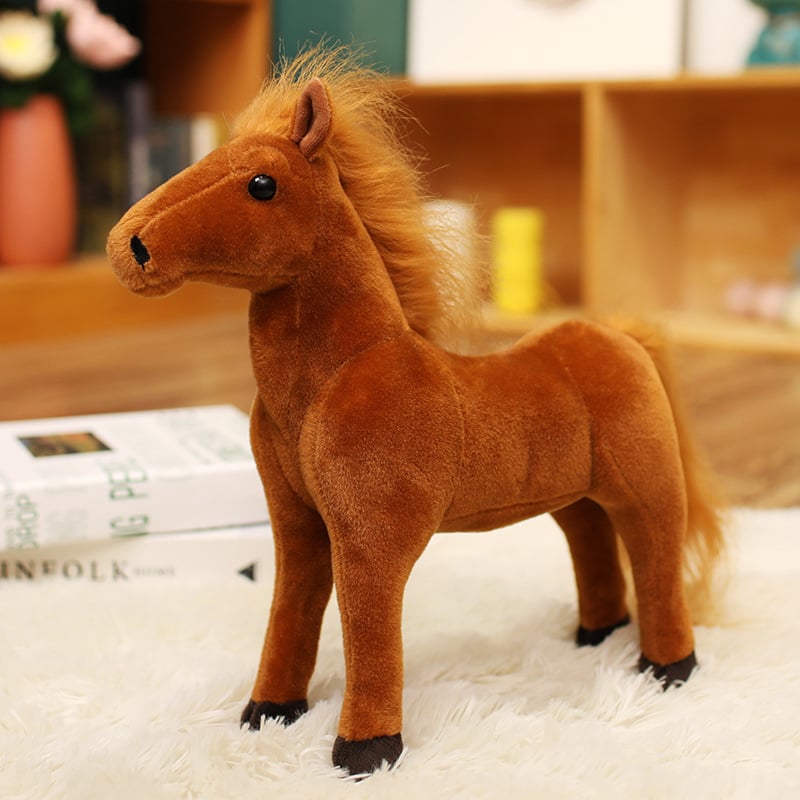 馬 ぬいぐるみ リアル 動物 アニマル ふわふわ かわいい 置物 インテリア 子供 おもちゃ ごっこ遊び 誕生日 プレゼント ギフト 癒し