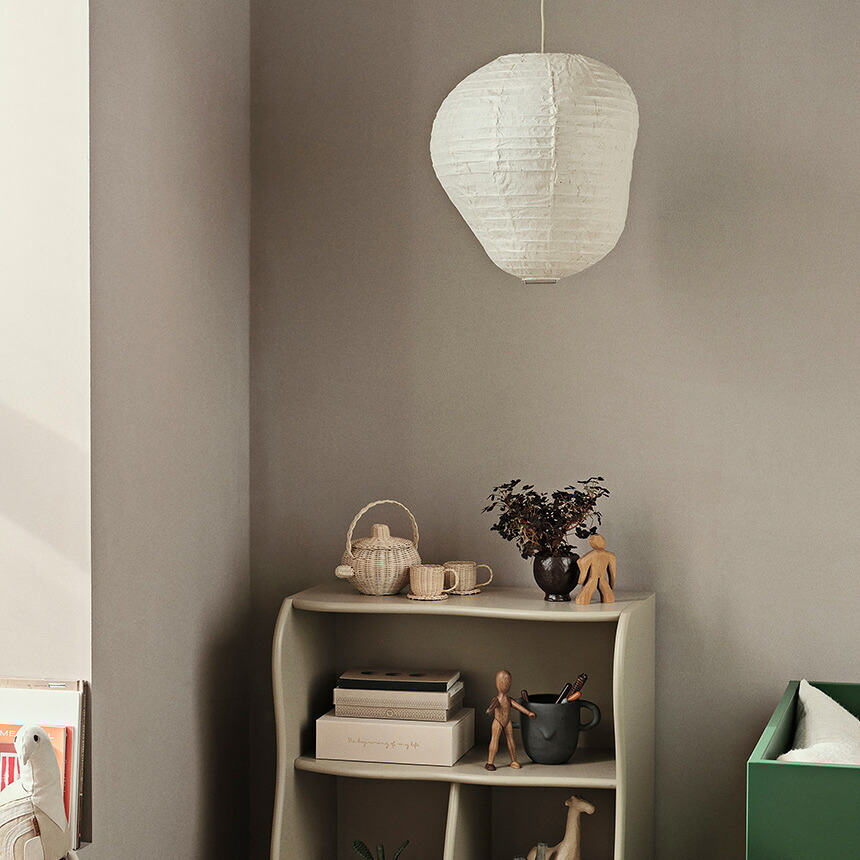ferm LIVING ファームリビング Kurbis カービス ランプシェード S 高さ40cm (シェードのみ） 引っ掛けシーリング北欧 ランプシェード 天井照明 ペンダントライト シェードのみ 和紙 和モダン シェード 1灯