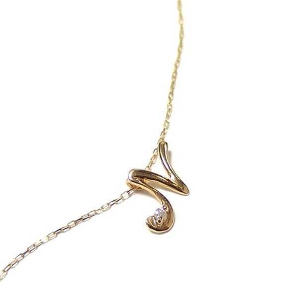 イニシャル ネックレス K18 ゴールド ダイヤモンド 0.01ct ダイヤネックレス ペンダント レディース ジュエリー アクセサリー 18金 アルファベット N プレゼント ギフト 記念日 誕生日