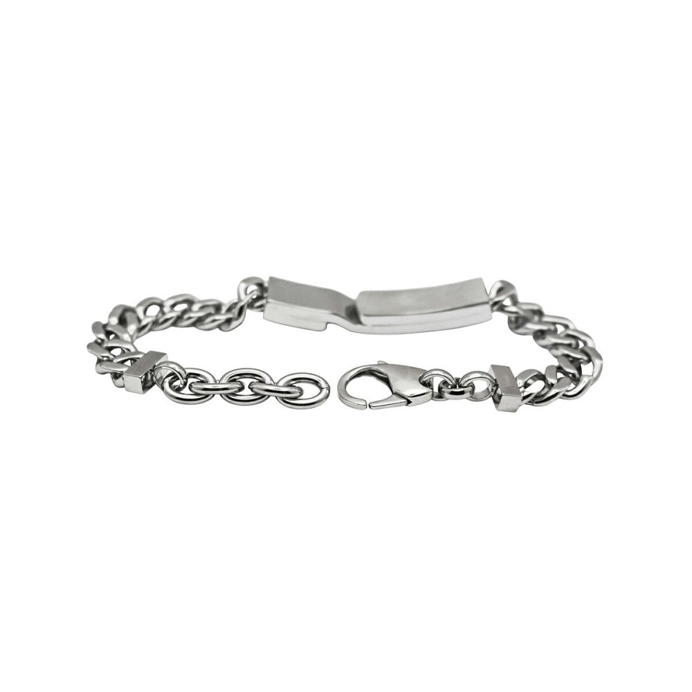 DIESEL ディーゼル DX0966040 メンズ ブレスレット アクセサリー シルバー ロゴプレート プレゼント【海外正規品】送料無料