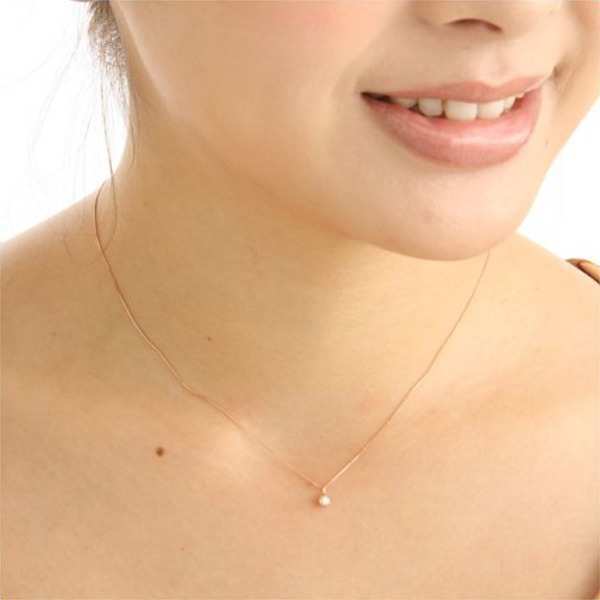 K18PG ダイヤモンド ネックレス 0.1ct ペンダント 18金 ピンクゴールド ベネチアンチェーン レディース アクセサリー ジュエリー 誕生石 シンプル 華奢
