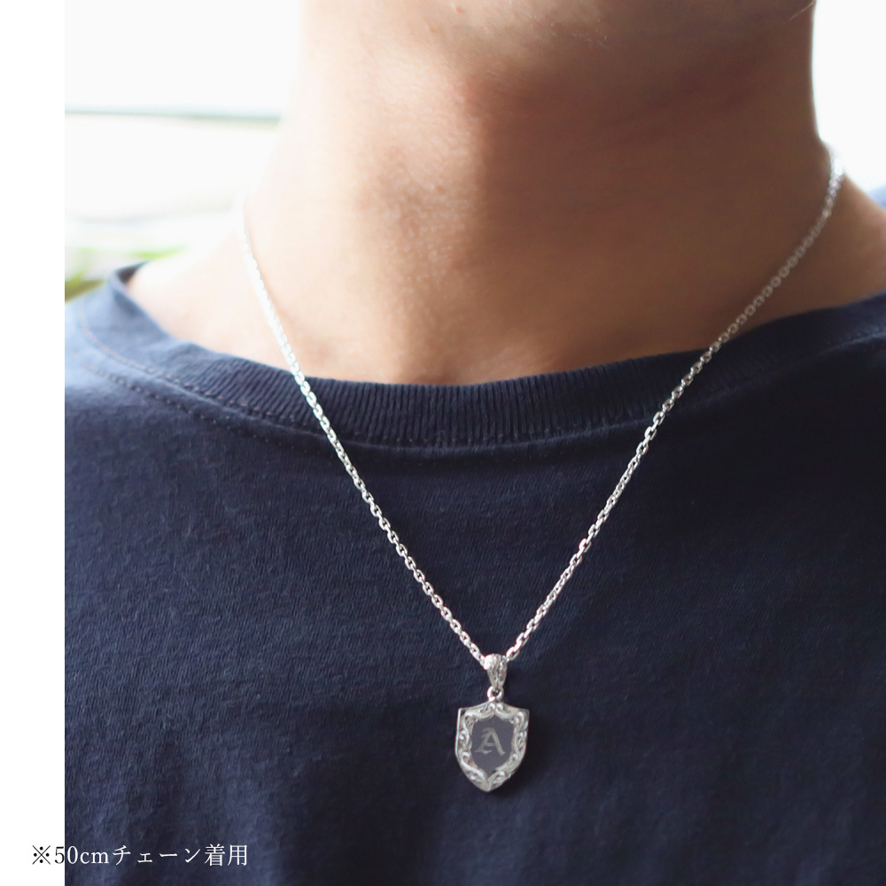 ハワイアンジュエリー ネックレス イニシャル シルバー ネックレス 刻印 無料 誕生石入れ可 エンブレム シルバー925 ギフトラッピング可能 チェーン 長さ選べる メンズ レディース プレゼント ハロウィン 【品番：CG-SP315】