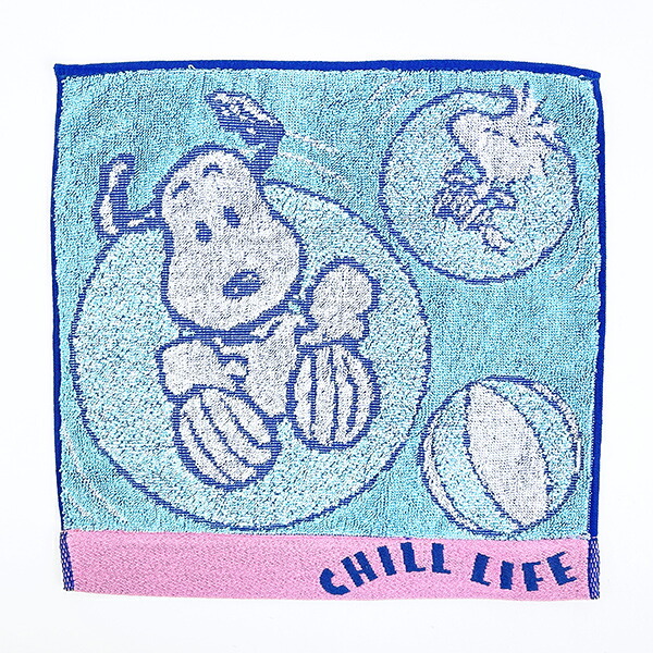 スヌーピー ミニタオル 浮き輪 チルライフ ブルー ハンカチ SNOOPY