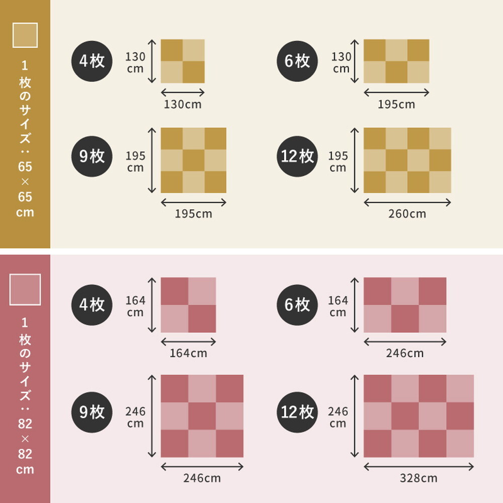 【同色9枚セット】 置き畳 四季 約65×65×1.5cm 9枚入 縁なし へりなし畳 フロア畳 ユニット畳 い草 カラフル 滑り止め付き