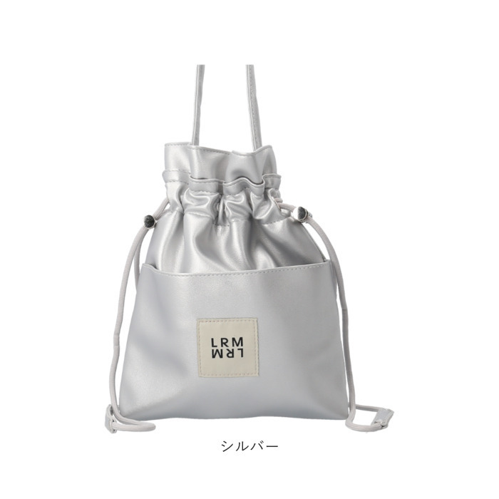 LRM ショルダーバッグ KTO-1219 通販 巾着バッグ ショルダーバック 巾着ショルダーバッグ 斜めがけバッグ ポシェット 斜め掛けバッグ レディース 軽量 軽い おしゃれ 大人 かわいい きれいめ フェイクレザー 合成皮革 シンプル レディースバッグ