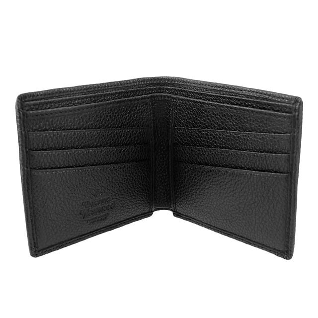 ヴィヴィアン ウエストウッド 二つ折り財布 二折財布 コンパクト メンズ ブランド Vivienne Westwood ロゴ 51120008 L001J N401 BLACK ビビアン