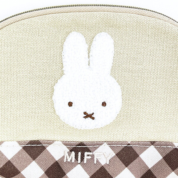 ミッフィー miffy ティッシュポーチ ベージュ ダイアゴナル