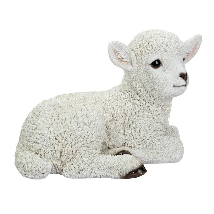 置物 羊 寝そべる羊 幅23.4cm woobia ウービア ひつじ リアル かわいい おしゃれ 玄関 インテリア オブジェ ガーデン ラム 北欧 ナチュラル 動物 アニマル 癒し 棚 未年 プレゼント ギフト 新築祝い