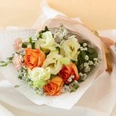 季節のおまかせ 花束Sサイズ ブーケ 韓国ラッピング 花束 生花 花市場から直送 ガーベラ バラ カーネーション  お祝い 誕生日 記念日