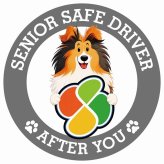 カーサイン 高齢者マーク SENIOR SAFE DRIVER シェットランドシープドッグ ステッカー シール 直径13cm 肉球 日本製 車