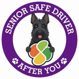 カーサイン 高齢者マーク SENIOR SAFE DRIVER スコティッシュテリア ステッカー シール 直径13cm 肉球 日本製 車