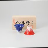 富士山盃ペアー 磁器 美濃焼 やきものの里から、暮らしを贈ります。　ギフト 食器 セット テーブルウェア