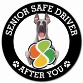カーサイン 高齢者マーク SENIOR SAFE DRIVER グレートデン マグネット 強力 直径13cm 肉球 日本製 車 ステッカー