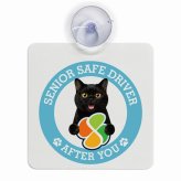 カーサイン 高齢者マーク SENIOR SAFE DRIVER ボンベイ 車内用 吸盤タイプ 収れん火災防止タイプ 肉球 日本製 車 ステッカー