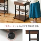 デスクサイドワゴン サイドのプリンター置きに最適なキャスター付きサイドワゴン。引き出し収納はプリンター周りの小物類の整理整頓に大活躍。A4ファイルも置けるラックスペースも。 デスクワゴン キャスター付きワゴン デスク収納 収納家具 インテリア 新生活