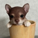 犬の置物 ペン立て woobia ウービア チワワ リアル動物オーナメント 高さ12cm 木目調バケツ ペンスタンド 鉛筆立て イギリス職人手彩色 デスク 書斎 オフィス 在宅ワーク 犬好き 誕生日 退職祝い 就職祝い 記念日 ギフト プレゼント おしゃれ