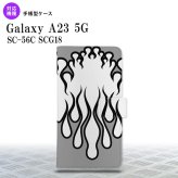 Galaxy A23 GalaxyA23 手帳型スマホケース カバー ファイヤー 炎 白 黒 2022年 10月発売 nk-004s-a23-dr1307