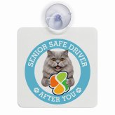 カーサイン 高齢者マーク SENIOR SAFE DRIVER ブリティッシュロングヘア 車内用 吸盤タイプ 収れん火災防止タイプ 肉球 日本製 車 ステッカー