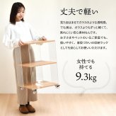 アクリルラック 3段 ONRC0338 キャスター付きオープンラック ラック シンプルスタイル モダン 角型 アクリル 透明ラック クリアラック ディスプレイラック幅45.5cm 奥行45.5cm 高さ66cm 新生活