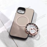 iphone13 ケース レザー リング付き iphone13mini iphone13Pro iphone13ProMAX 本革 マグセーフ対応 magsafe 13 13mini 13pro 13promax アイフォン13 アイフォン13promax スマホリング リング ホルダー スタンド ヒョウ柄 レオパード柄 13ミニ レディース ベージュ 送料無料