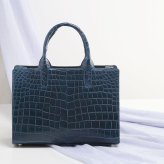 クロコダイル ミニトートバッグ メンズ トートバッグ 2WAY 日本製 マット 加工 センター取り あおりポケット 付き クロコダイルバッグ ハンドバッグ メンズバッグ B5 対応 本革 鰐革 保証書 付き プレゼント ギフト 4FA(06001685-mens-1r)