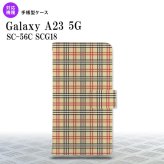 Galaxy A23 GalaxyA23 手帳型スマホケース カバー チェック ベージュ 赤 2022年 10月発売 nk-004s-a23-dr446