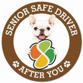 カーサイン 高齢者マーク SENIOR SAFE DRIVER フレンチブルドッグ マグネット 強力 直径13cm 肉球 日本製 車 ステッカー