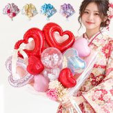バルーンブーケ バルーン花束 サンリオ 卒業祝い 大きい花束バルーン 卒業大きい 成人式 成人祝い お祝い 誕生日 プレゼント 成人の日  入学 送別会 おしゃれ  名入れ オーロラ パープル クロミ　キティ