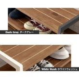 収納家具 ラック シューズ MSS-6713 棚7段/ミドルタイプ 幅45×奥行28×高さ128cm オープン 可動棚 高さ調整 フック2個付 天然木 サンダル ブーツ 靴 選べる11パターン パイン材 シンプル 玄関収納 ダークグレー