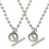 グッチ ペアネックレス 2本セット メンズ レディース シルバー925 ボールチェーン 夫婦 カップル お揃い 大人 高級感 誕生日 プレゼント 結婚記念日 ギフト GUCCI 成人 卒業 入学