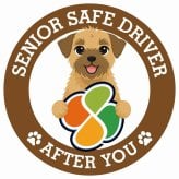 カーサイン 高齢者マーク SENIOR SAFE DRIVER ボーダーテリア ステッカー シール 直径13cm 肉球 日本製 車