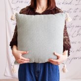 【2個組】 インド綿 背当てクッション アルト 約45×45cm ふっくら コットン100％ タッセル付き 新生活