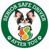 カーサイン 高齢者マーク SENIOR SAFE DRIVER パピヨン ステッカー シール 直径13cm 肉球 日本製 車