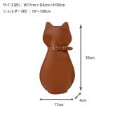 アニマルボディバッグ キャット BG2607-01ATB 斜め掛け 肩掛け 猫 バッグ ポーチ ショルダー レザー調 動物 縦型 ファスナー お出かけ 旅行 小物入れ 可愛い 上品 カジュアル 黒猫 茶トラ