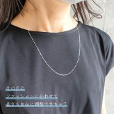 ロングネックレス k10 WG 約70cm スライドピン ベネチアン チェーン ネックレス 0.7mm幅 10金ホワイトゴールド K10WG K10ネックレス ※従来の金具無し