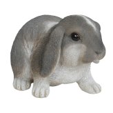 置物 うさぎ ホーランドロップイヤー 白グレー 幅22.2cm woobia ウービア リアル かわいい おしゃれ 玄関 インテリア オブジェ ガーデン ロップイヤー たれ耳 動物 アニマル 癒し 棚 北欧 プレゼント ギフト 卯年 うさぎ好き