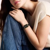 フォッシル FOSSIL 腕時計 レディース RAQUEL デイト アナログ ステンレススチール＆ブラックセラミックウォッチ CE1135【2026 新作】
