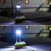 フラワースタンド LEDライト付き ソーラーライト ガーデンライト 屋外 防犯対策 侵入防止 プランタースタンド 花台 植木鉢スタンド アルミ製 錆びに強い おしゃれ 玄関 アプローチ エクステリア ベランダ ガーデニング 省エネ 自動点灯 外構 庭 新築祝い 開店祝い