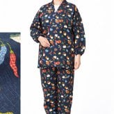 作務衣 楽粋 総柄 日本製 女性 婦人 さむえ 綿100％ 6220 OK-20 レディース 部屋着 作業着 ルームウエア 制服 ユニフォーム 和食店 仕事着 母の日 ギフト 敬老の日 クリスマスギフト プレゼント 和柄 和装