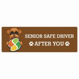 カーサイン 高齢者マーク SENIOR SAFE DRIVER ブリュッセルグリフォン ステッカー シール 長方形 20x6.7cm 肉球 日本製 車