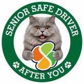 カーサイン 高齢者マーク SENIOR SAFE DRIVER ブリティッシュロングヘア ステッカー シール 直径13cm 肉球 日本製 車