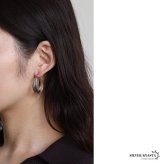 ステンレス 大ぶりピアス 3連ピアス ツイストピアス フープピアス ゴールド シルバー プチプラ 大きめ 存在感 メタル ワイド 両耳2点 レディース 女性 金属アレルギー対応 イヤリング