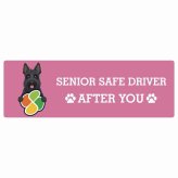 カーサイン 高齢者マーク SENIOR SAFE DRIVER スコティッシュテリア ステッカー シール 長方形 20x6.7cm 肉球 日本製 車