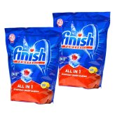 【2個セット】フィニッシュ パワーボール オールインワン 94個入×2袋（計188個） 食洗機専用洗剤 タブレット 計量いらず 最上位タブレット 約半年分 ジッパー付き 台所用洗剤 #31274  1回1粒 日用洗剤 日用品 食器用洗剤 ストック  まとめ買い