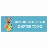 カーサイン 高齢者マーク SENIOR SAFE DRIVER ヨーロピアンバーミーズ ステッカー シール 長方形 15x5cm 肉球 日本製 車