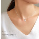 ゴールド ネックレス ハワイアンジュエリー ネックレス ホワイトゴールド ネックレス プルメリア K14ホワイトゴールド ダイヤモンド ジルコニア K14カットあずきチェーン太1.4mm ギフトラッピング可能 彼女 妻 女性 レディース プレゼント ハロウィン 【品番：CG-GP109W-CH1020】