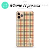 iPhone11ProMax iPhone11pro max スマホケース ハードケース チェック B ベージュ 赤 +アルファベット メンズ レディース nk-i11pm-446i