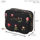  薔薇柄ミニティッシュ ポーチ PASSAGE BOIS idees 定形外 送料無料 日本製 抗菌防臭生地使用 コスメポーチ 化粧ポーチ バラ 薔薇 コンパクト 小さい ブラック