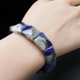 訳ありAAラピスラズリバングルブレスレット白み多め未着色天然石